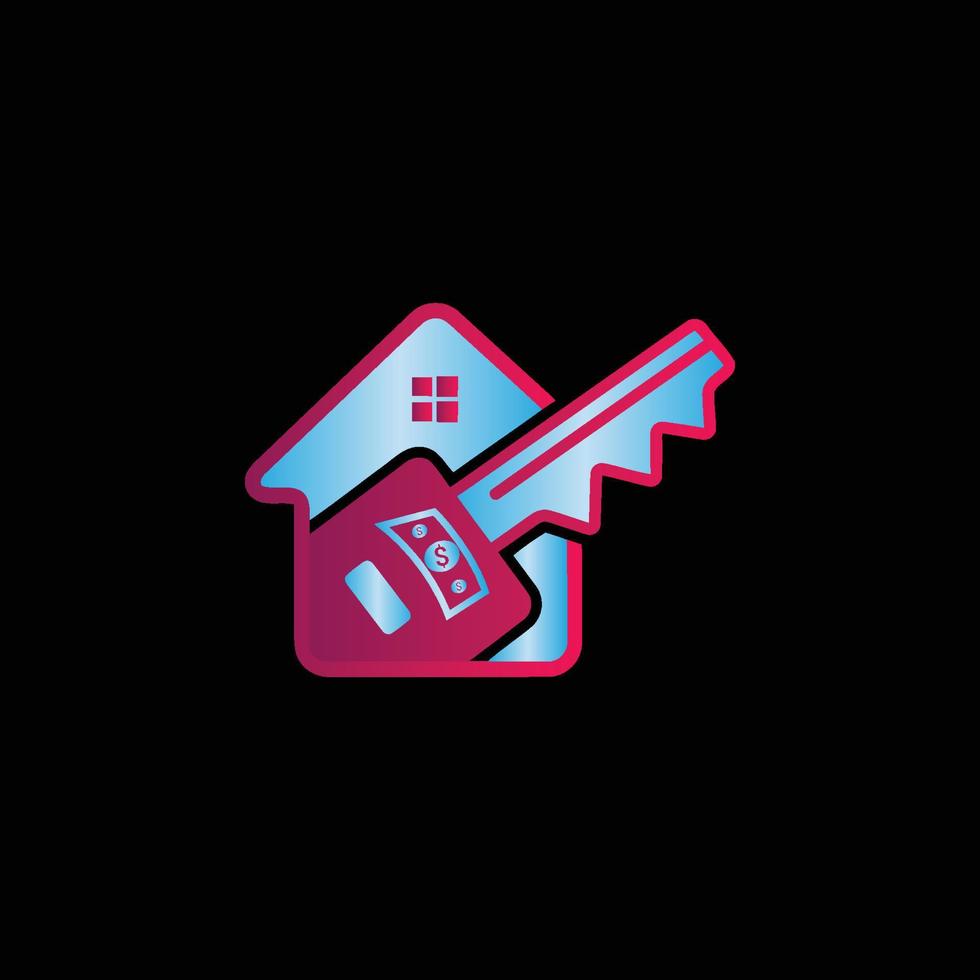 colorful Key house logo vector design