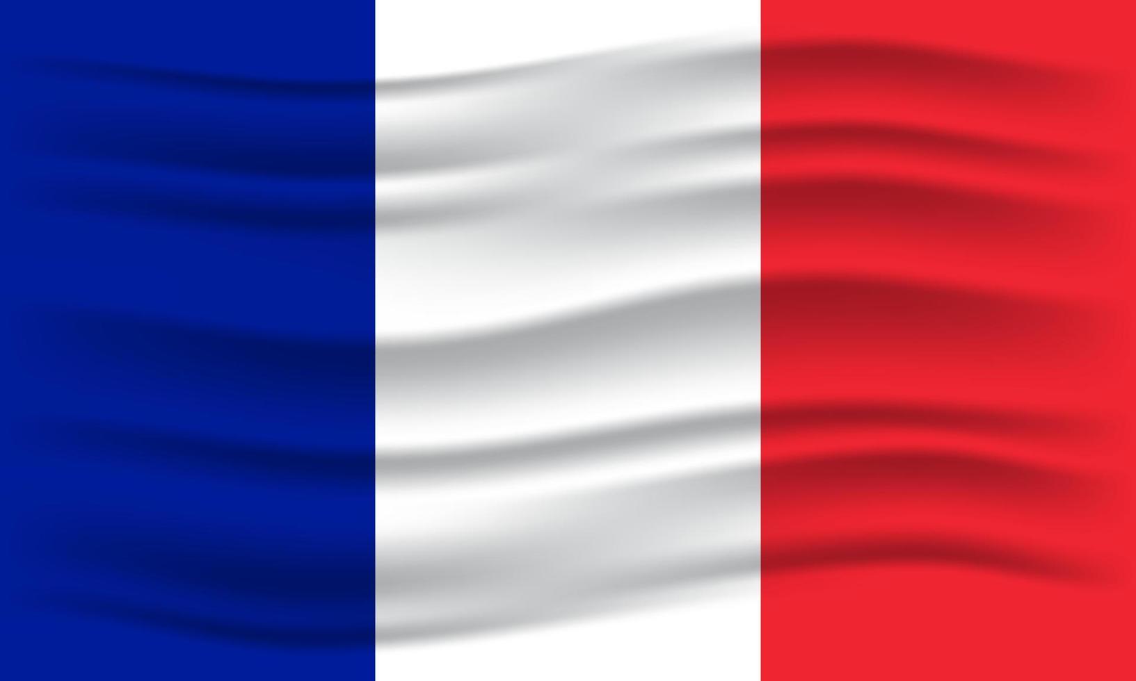 ilustración de ondear la bandera de francia. ilustración vectorial vector