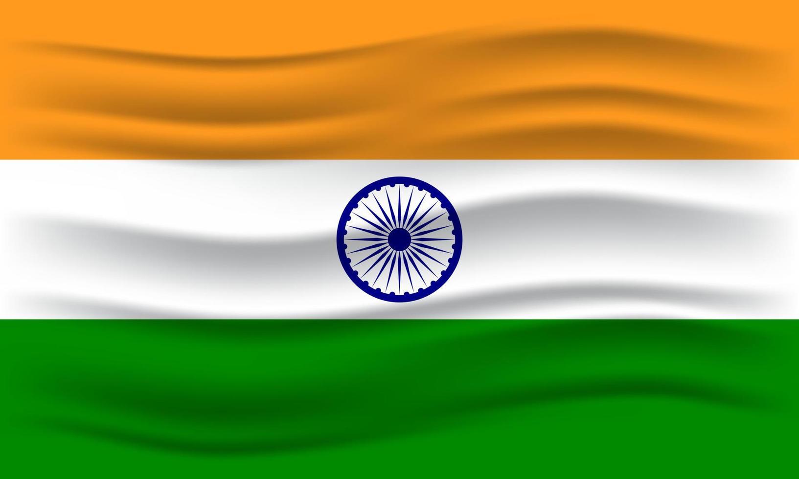 Illustration of waving India flag. Vector Illustration.