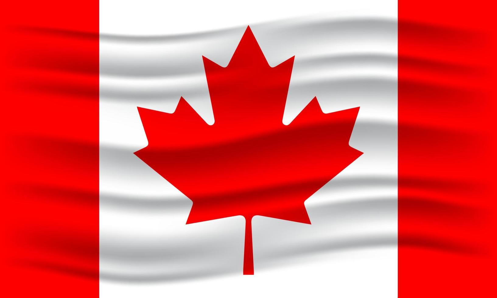 ilustración de ondear la bandera de canadá. ilustración vectorial vector