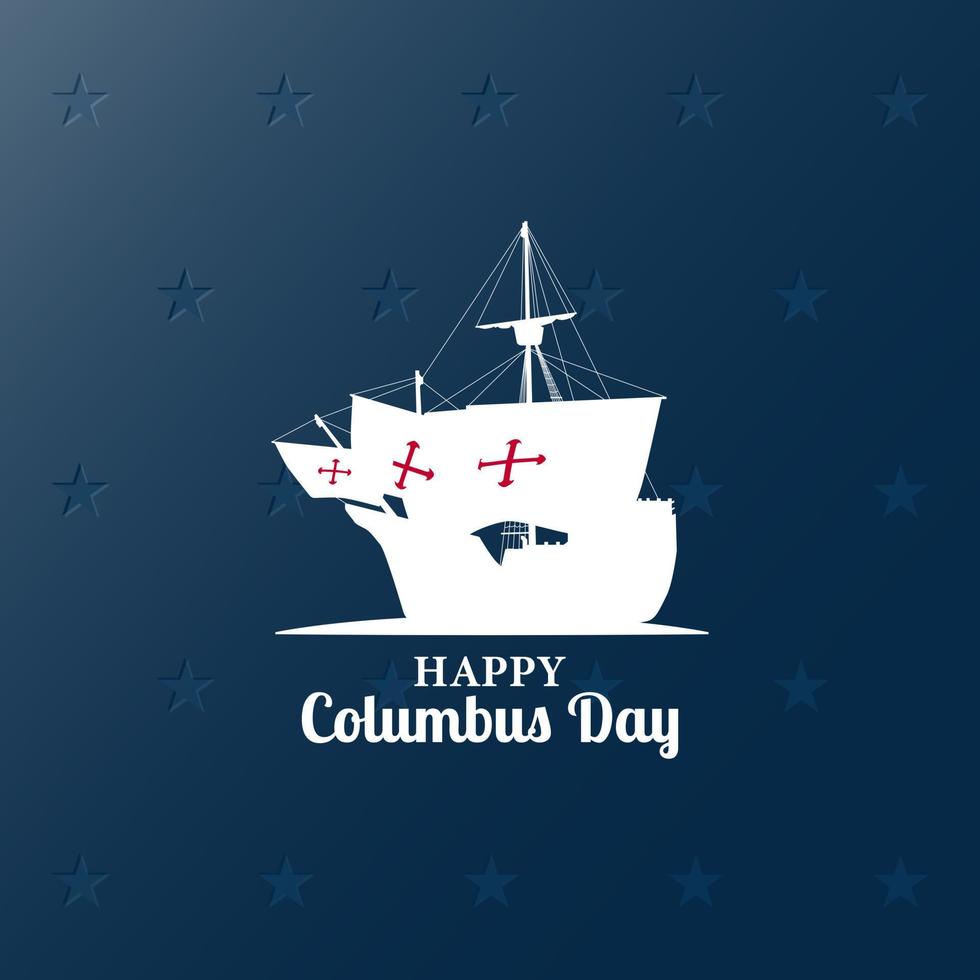 Columbus Day Background Design. Poster or Greeting Card. vector