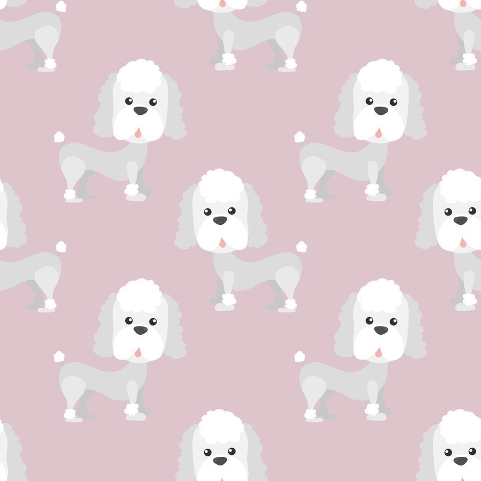 Seamless poodle dog cartoon pattern vector