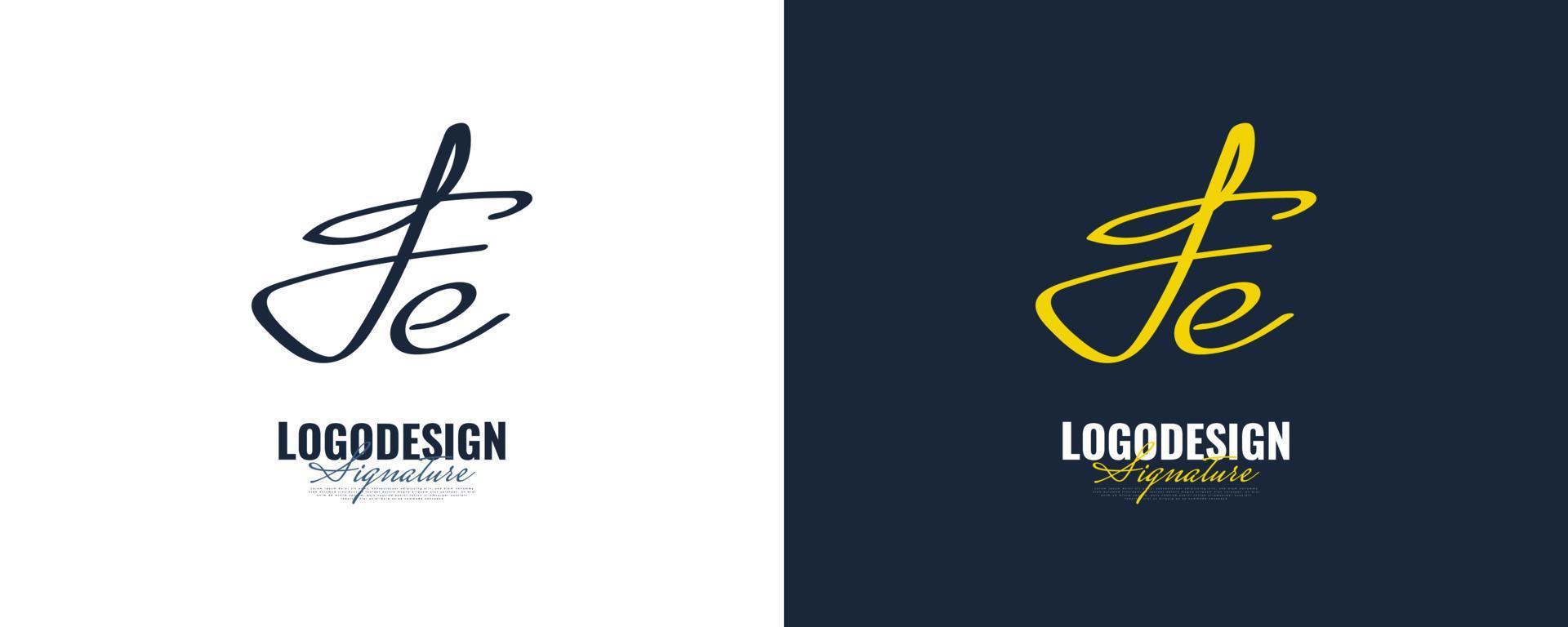 diseño inicial del logotipo f y e con un estilo de escritura elegante y minimalista. logotipo o símbolo de la firma fe para bodas, moda, joyería, boutique e identidad comercial vector