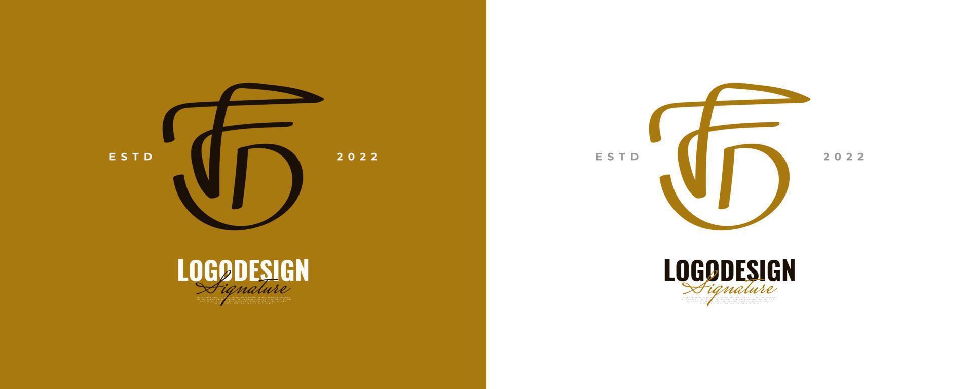 Initial F and D Logo Design with Elegant and Minimalist Handwriting Style. FD Signature Logo or Symbol for Wedding, Fashion, Jewelry, Boutique, and Business Identity vector