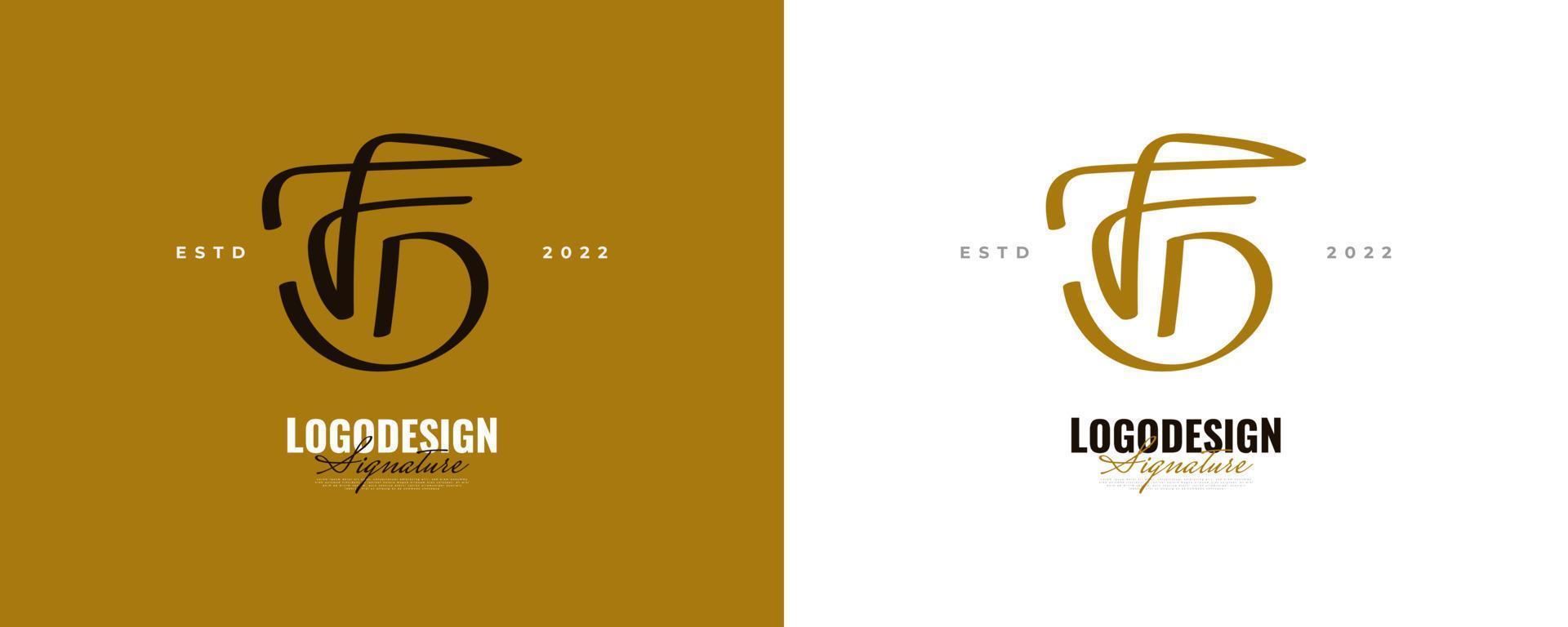 diseño inicial del logotipo f y d con un estilo de escritura elegante y minimalista. logotipo o símbolo de la firma fd para bodas, moda, joyería, boutique e identidad comercial vector