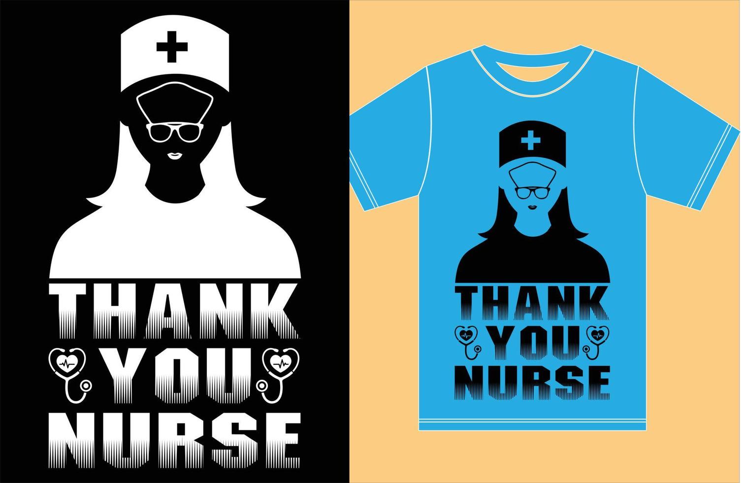 diseño de camiseta de enfermera. gracias enfermera vector