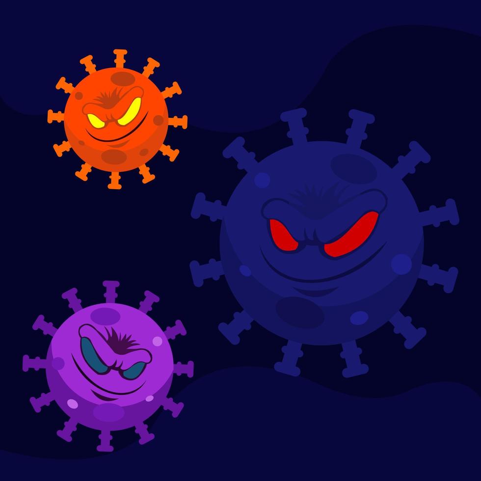 Set of Covid 19 Virus Illustration Design vector