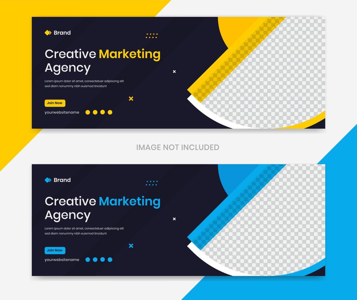 Corporate banner design layout set, creative shapes vector