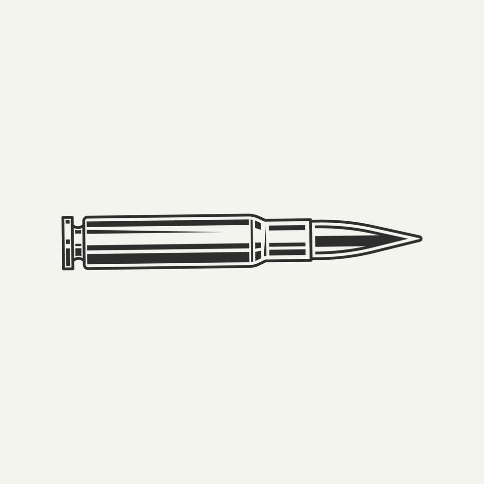 isolated bullet ammo vintage logo graphic resource vector