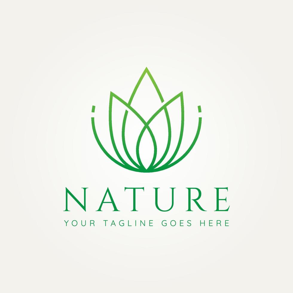 nature flower minimalist line art logo icon design vector