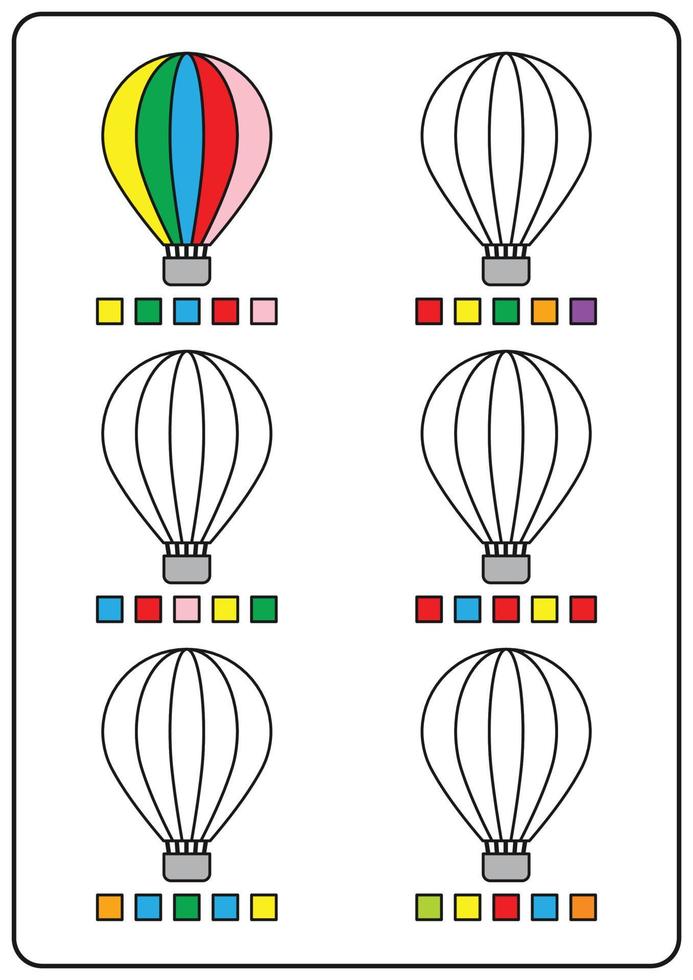 páginas para colorear, juegos educativos para niños, actividades  preescolares, hojas de trabajo para imprimir. ilustración vectorial de  dibujos animados simples de objetos coloridos para aprender colores. helado para  colorear. 6187422 Vector en