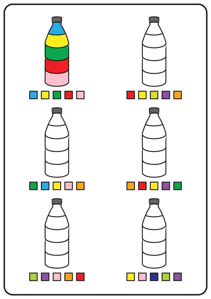 páginas para colorear, juegos educativos para niños, actividades  preescolares, hojas de trabajo para imprimir. ilustración vectorial de  dibujos animados simples de objetos coloridos para aprender colores.  caramelos para colorear. 6187427 Vector en