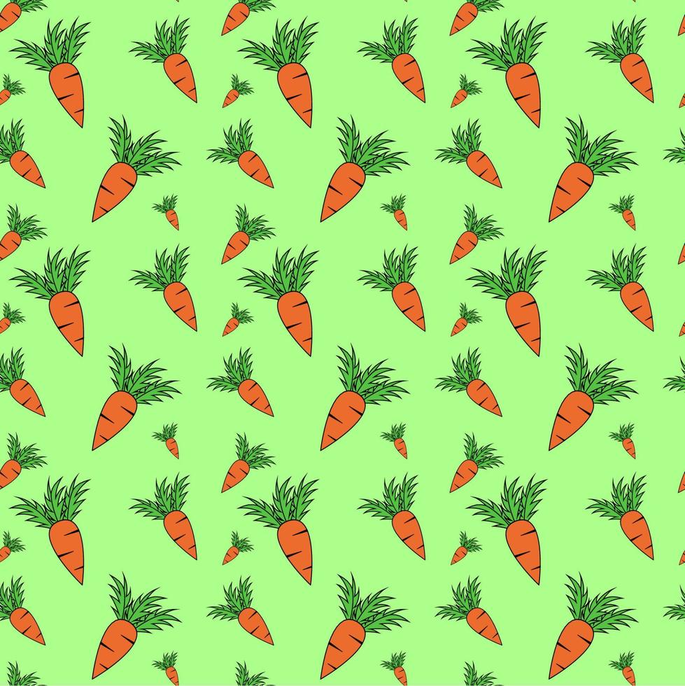 seamless pattern design of cute carrot illustrations vector