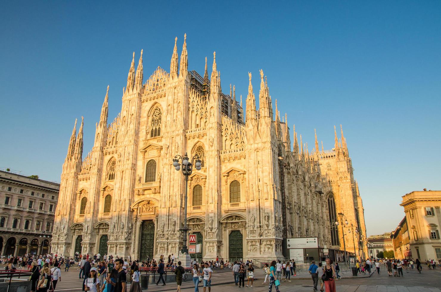 Milan, Italy, September 9, 2018 Duomo di Milano cathedral on Piazza del Duomo square, Milan, Italy photo