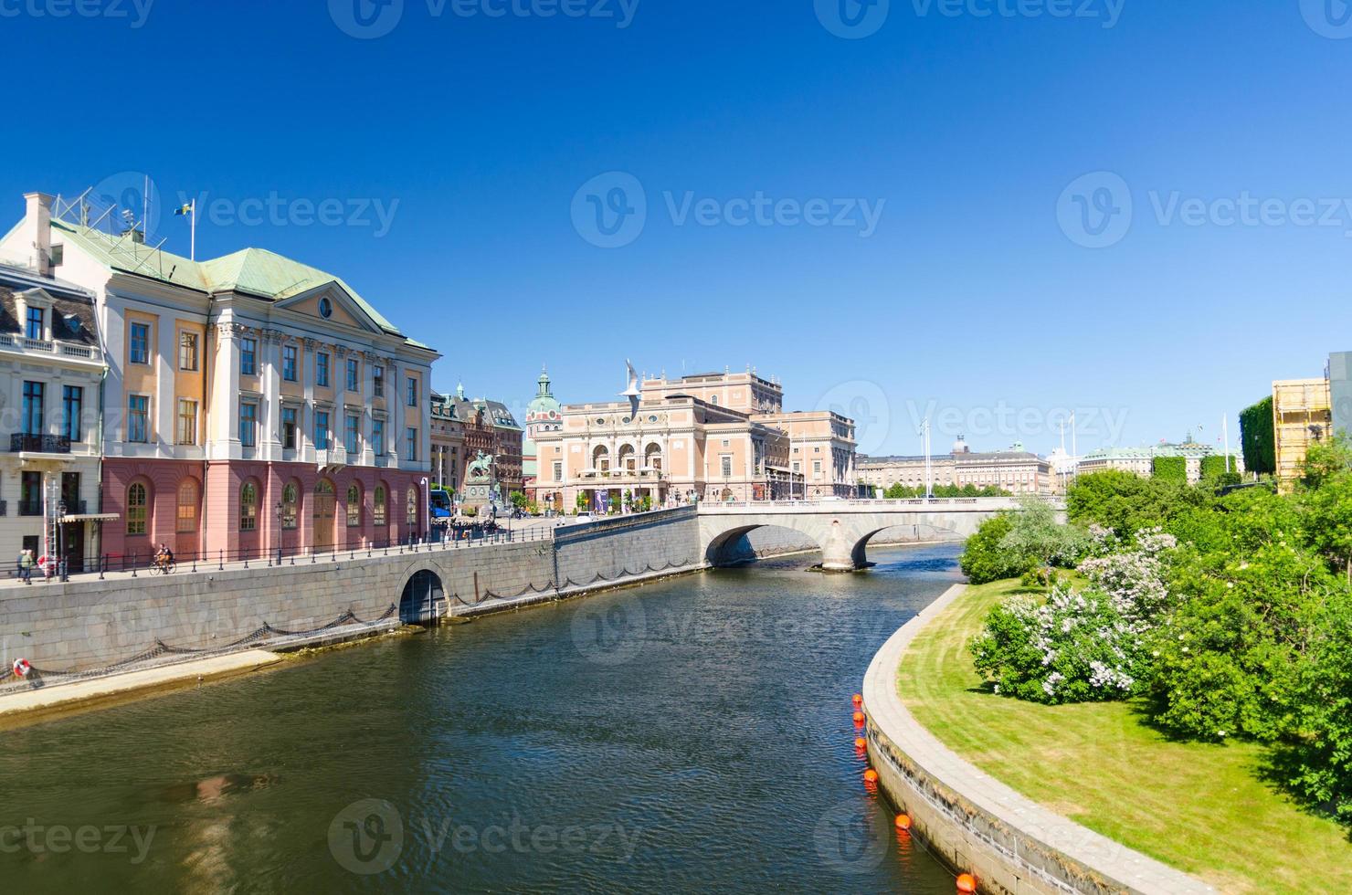 Royal Swedish Opera house Kungliga Operan building across the bridge photo