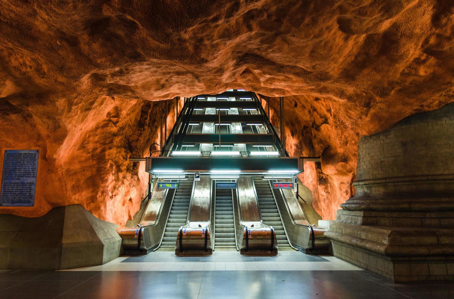 Sweden, Stockholm, May 30, 2018 underground metro tunnelbana station in Sweden photo