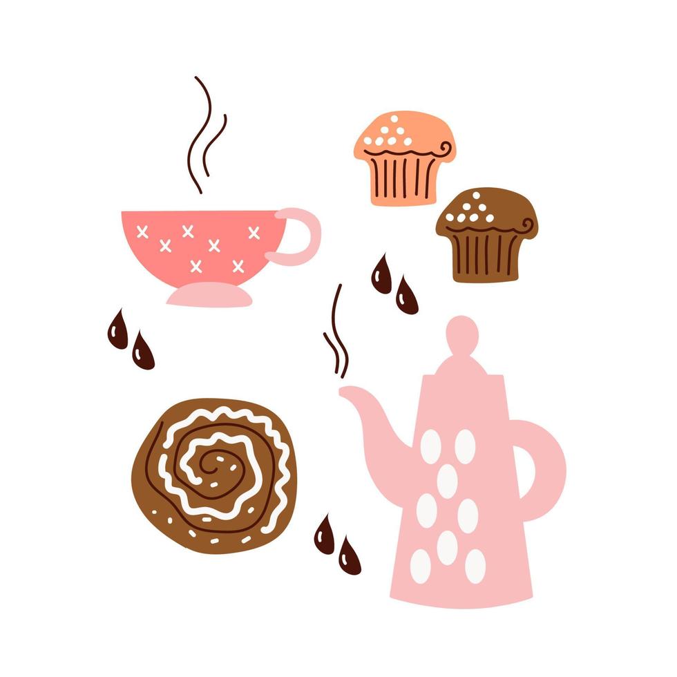 set bakery products vector