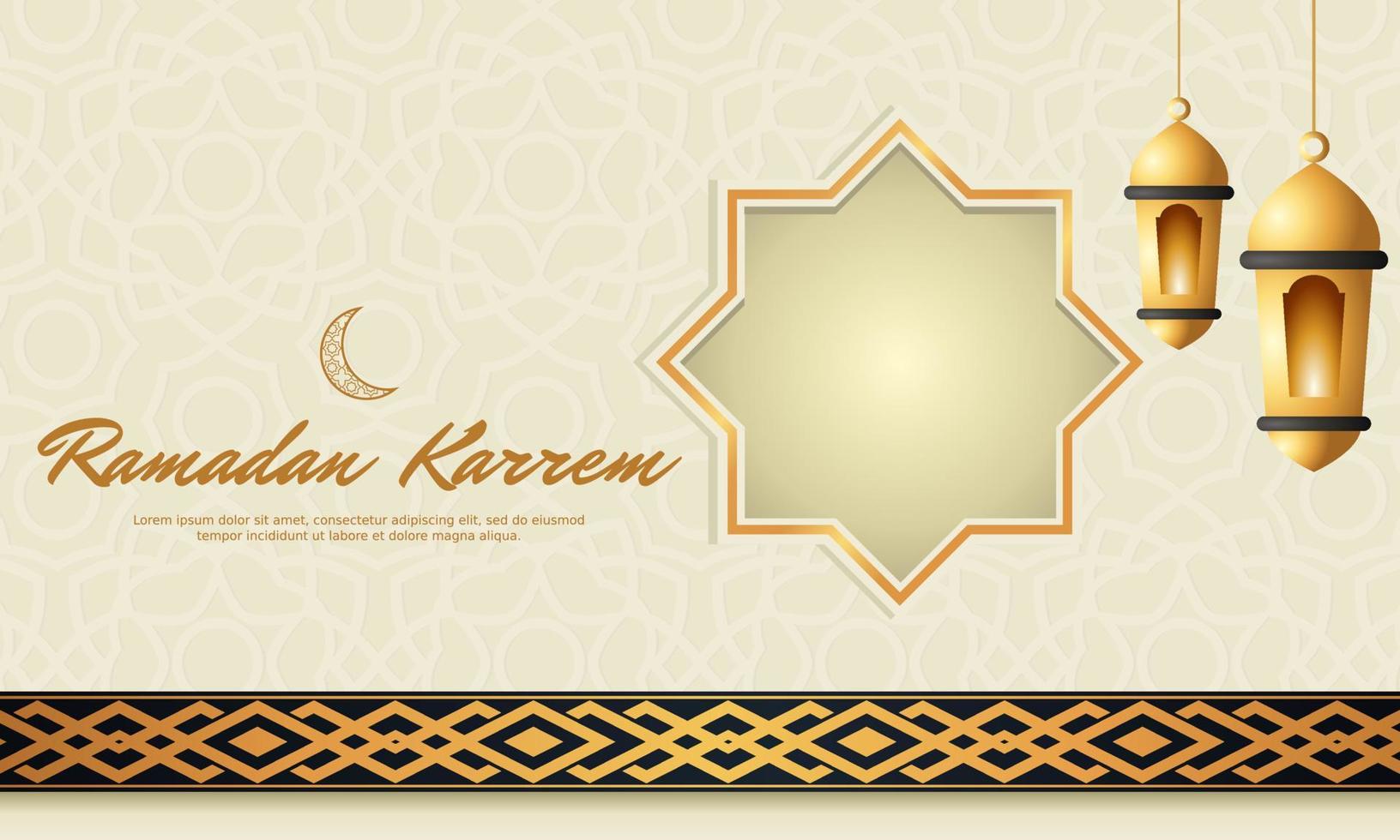 ramadan kareem and islamic background social media post template vector