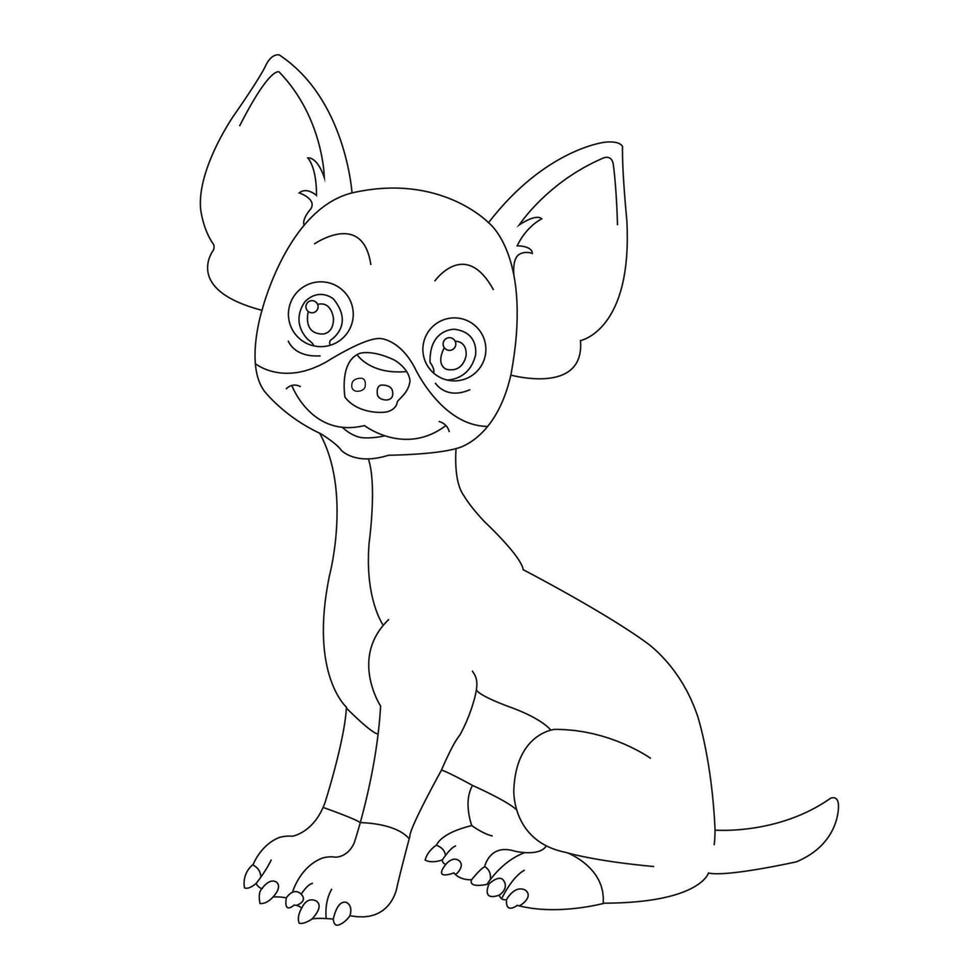 Cute Puppy Dog Outline Coloring Page for Kids Animal Coloring Page vector