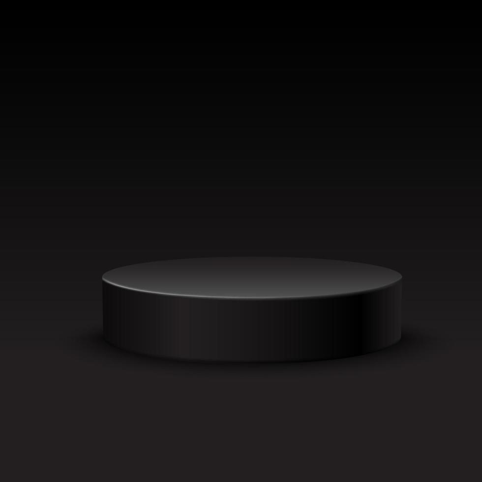 3d realistic vector round stage on dark background.