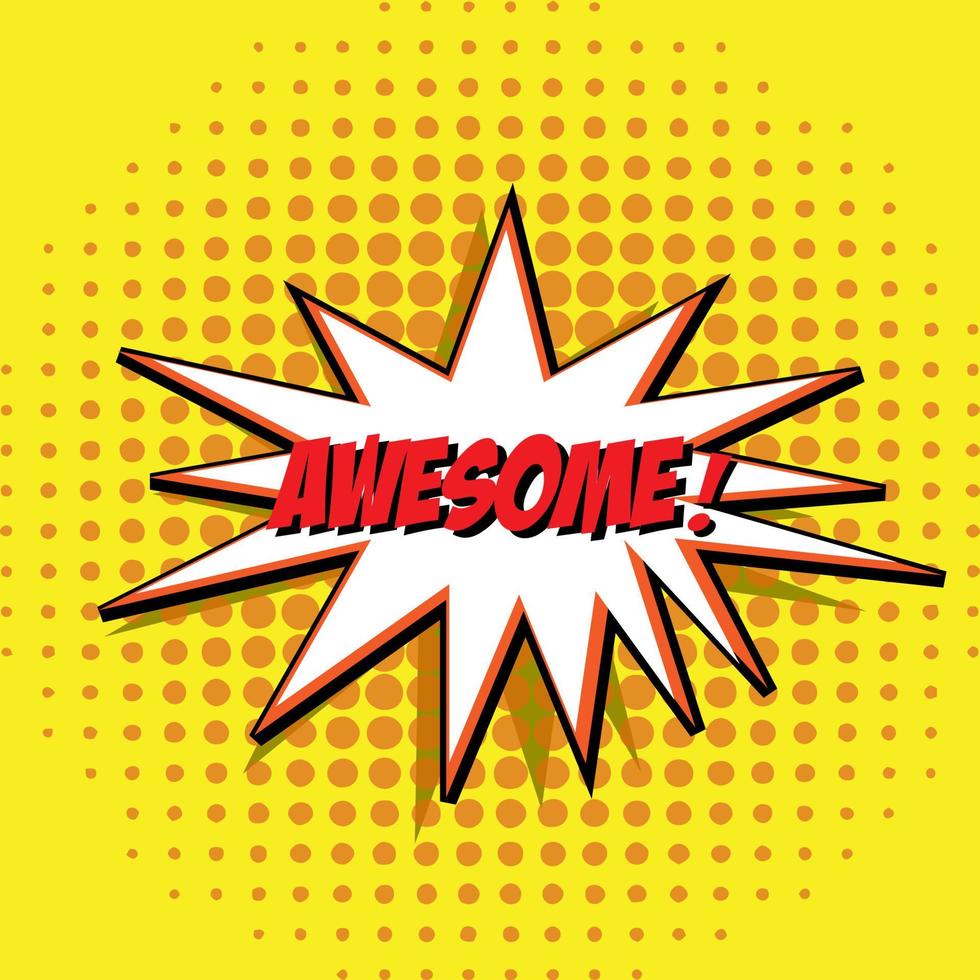 Awesome, speech bubble. Banner, speech bubble, poster and sticker concept, Memphis geometric style with text Awesome for banner, poster, web. Vector Illustration