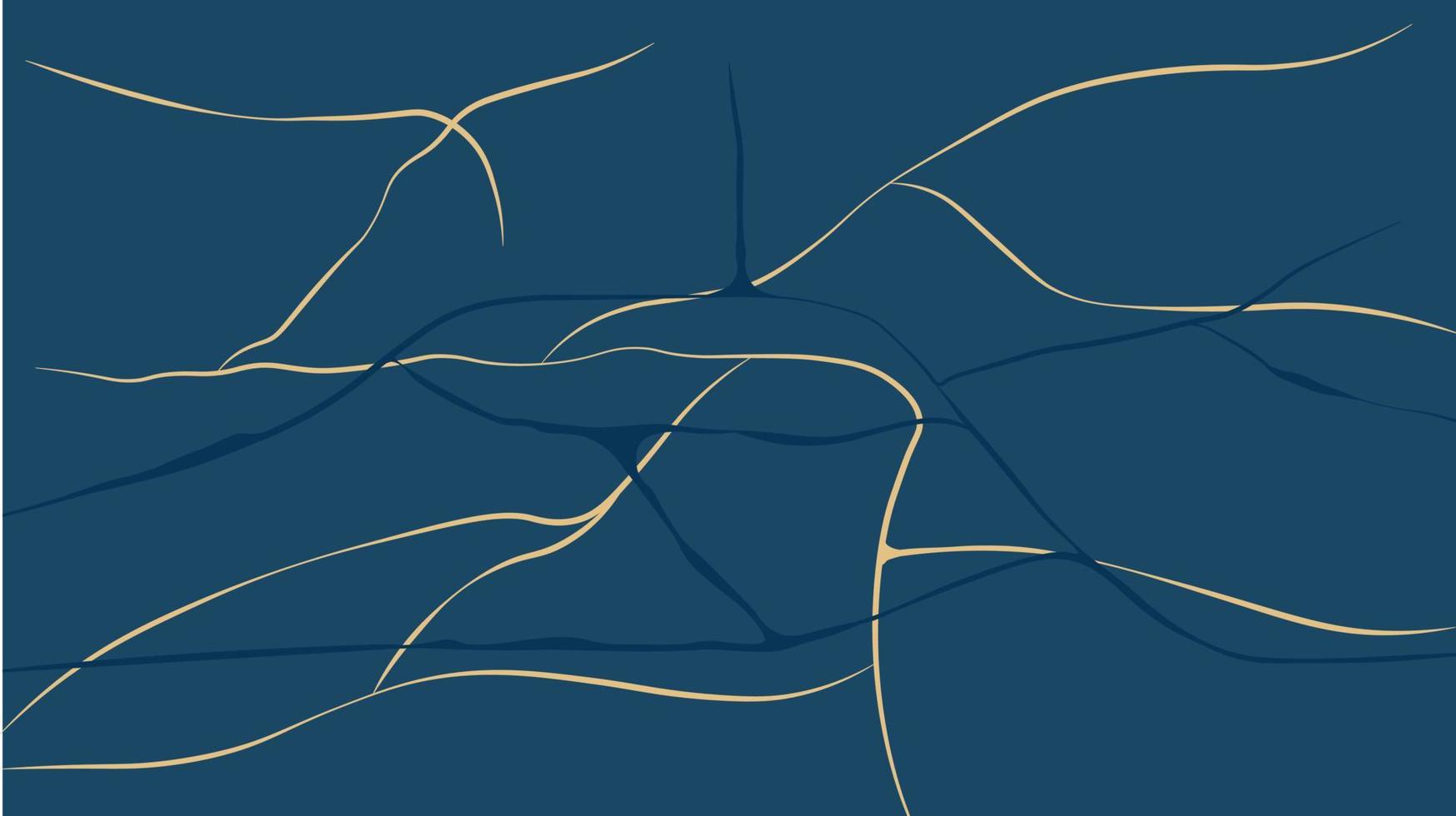 japanese kintsugi technique vector stock illustration. abstract background blue marble agate granite mosaic with golden veins. fake painted artificial stone texture.