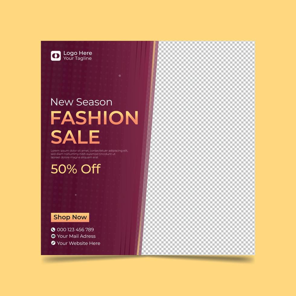New season fashion sale social media post and web banner template vector