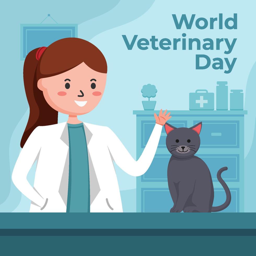 ilustración del día mundial del veterinario vector