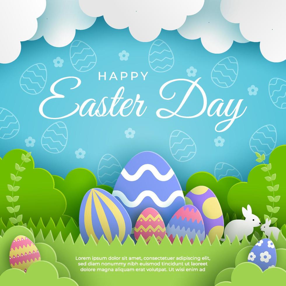 Happy Easter Day Background vector