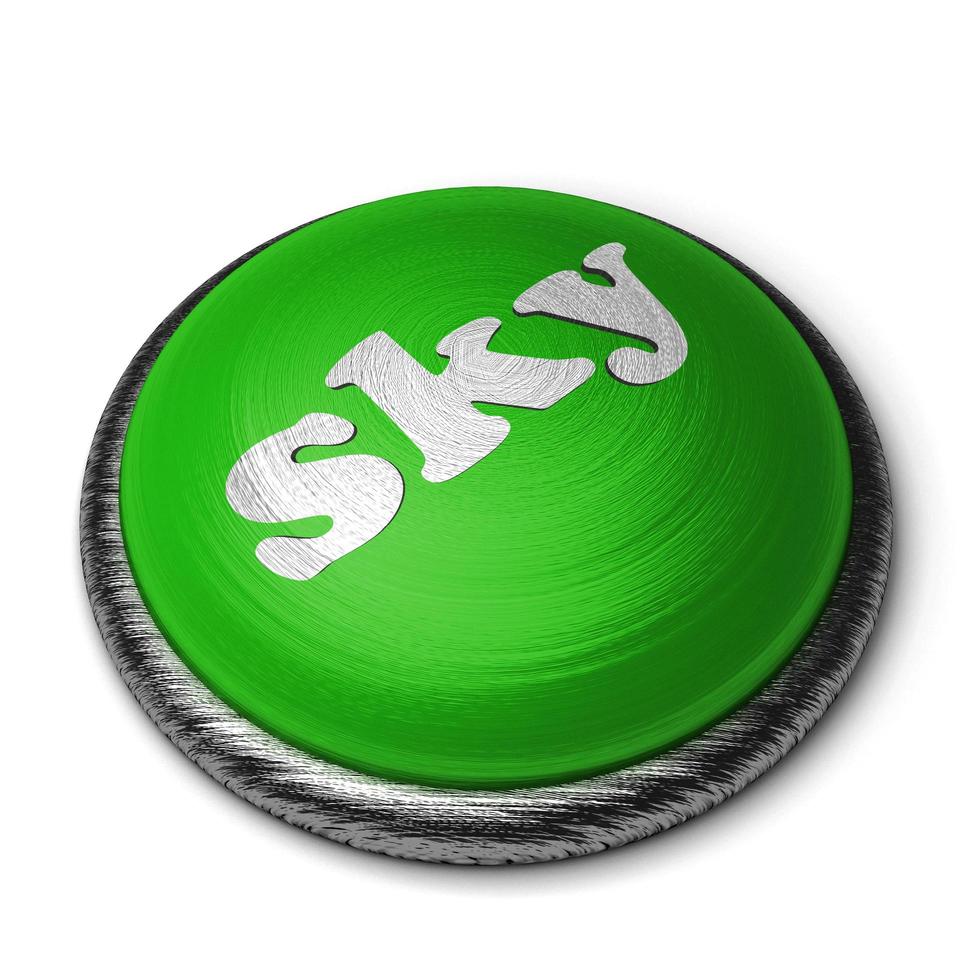 sky word on green button isolated on white photo