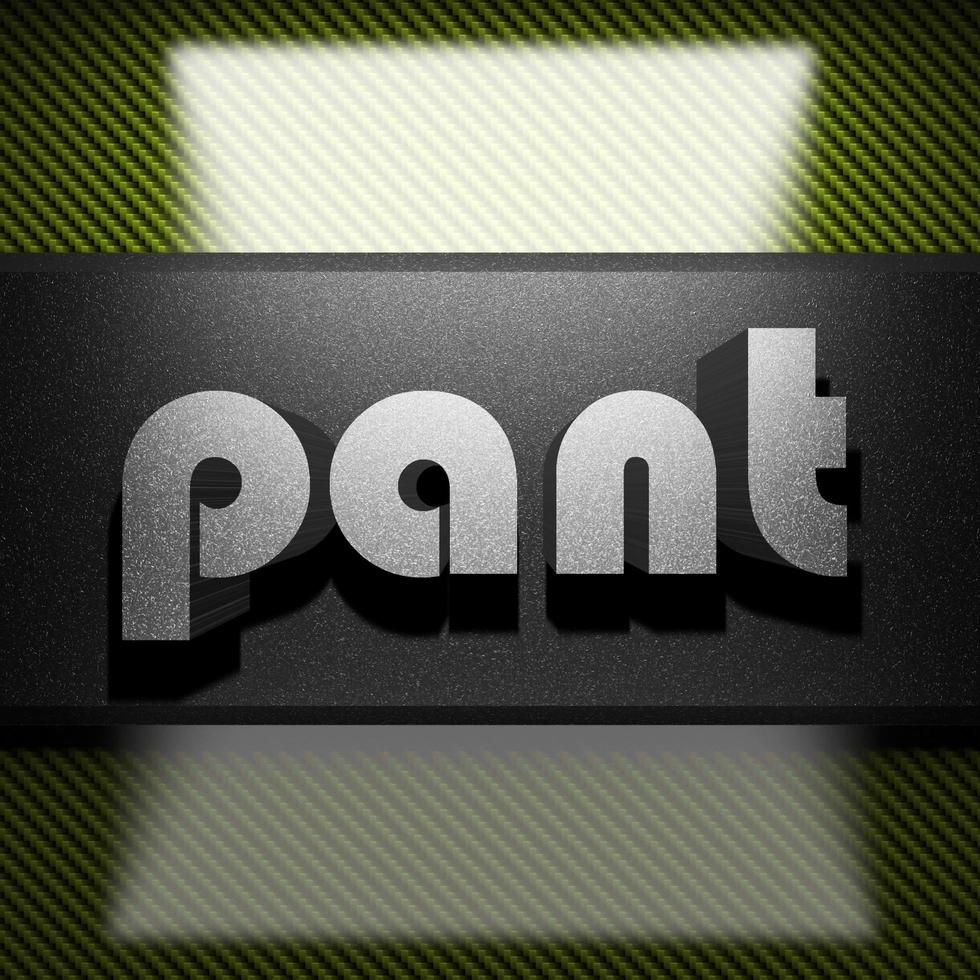 pant word of iron on carbon photo