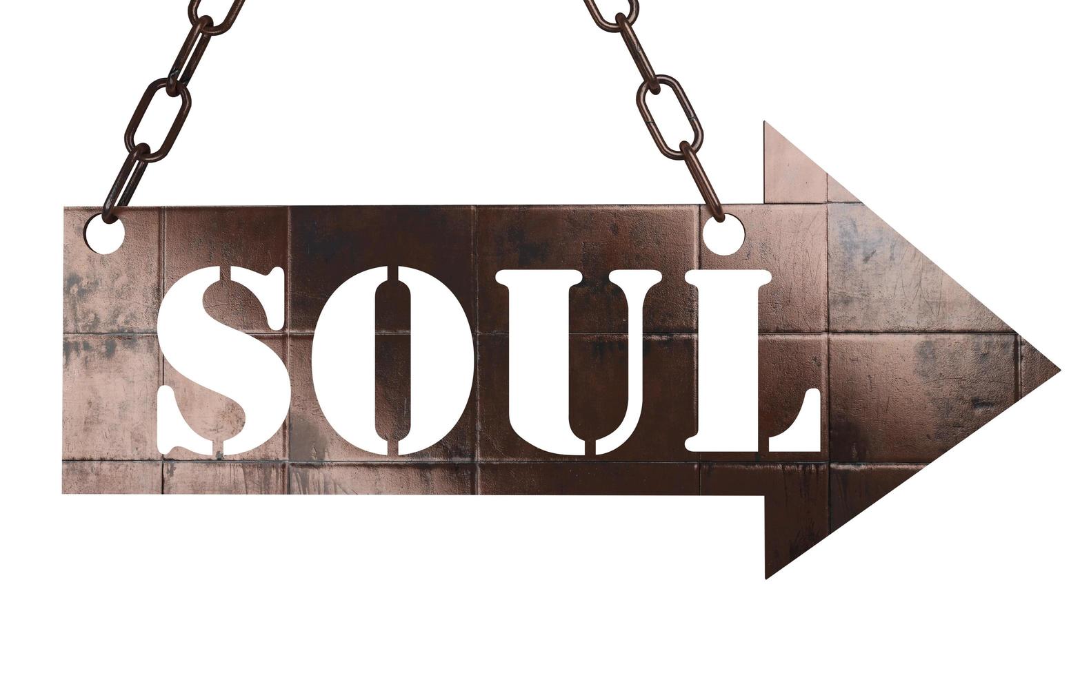 soul word on metal pointer photo