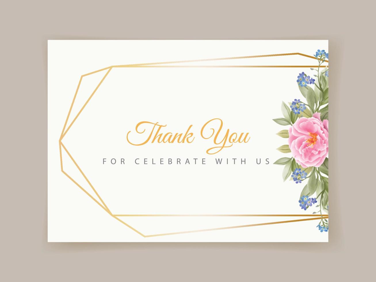 Elegant floral hand drawn wedding invitation card template vector