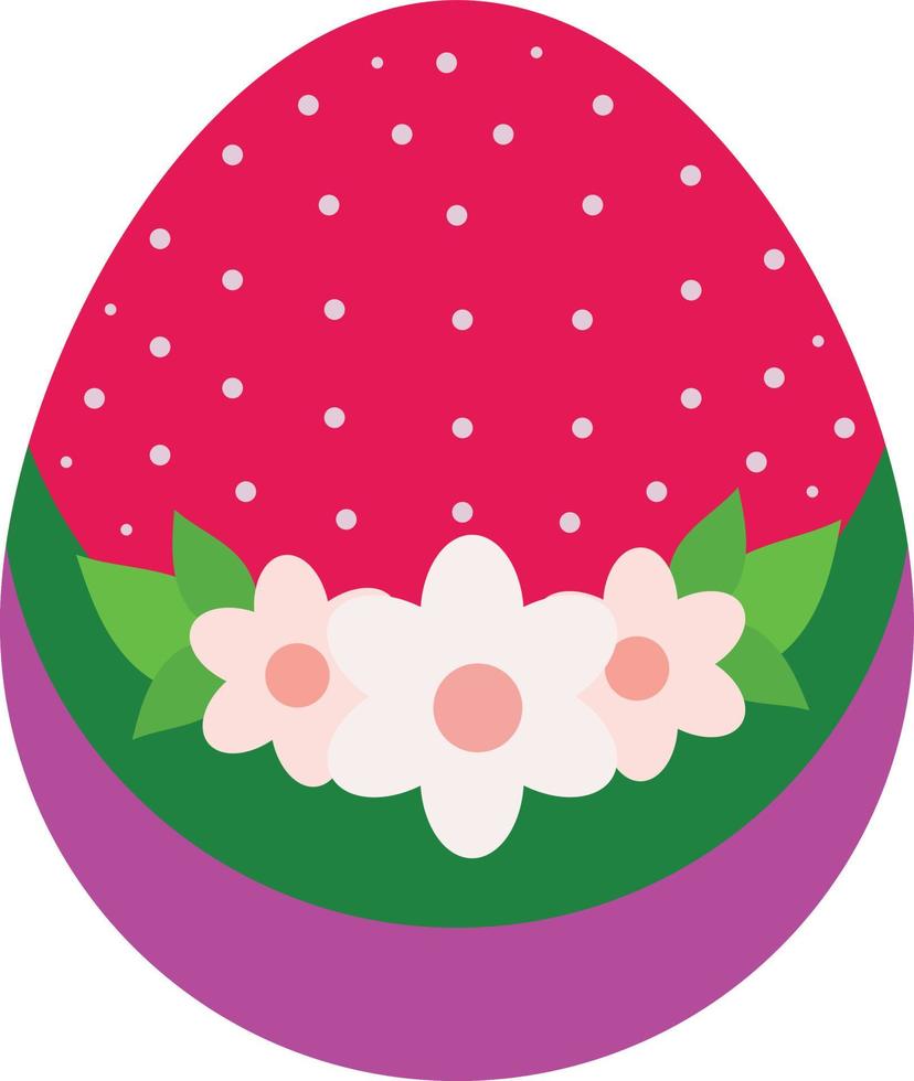 Easter with decorative flowers and leaves vector