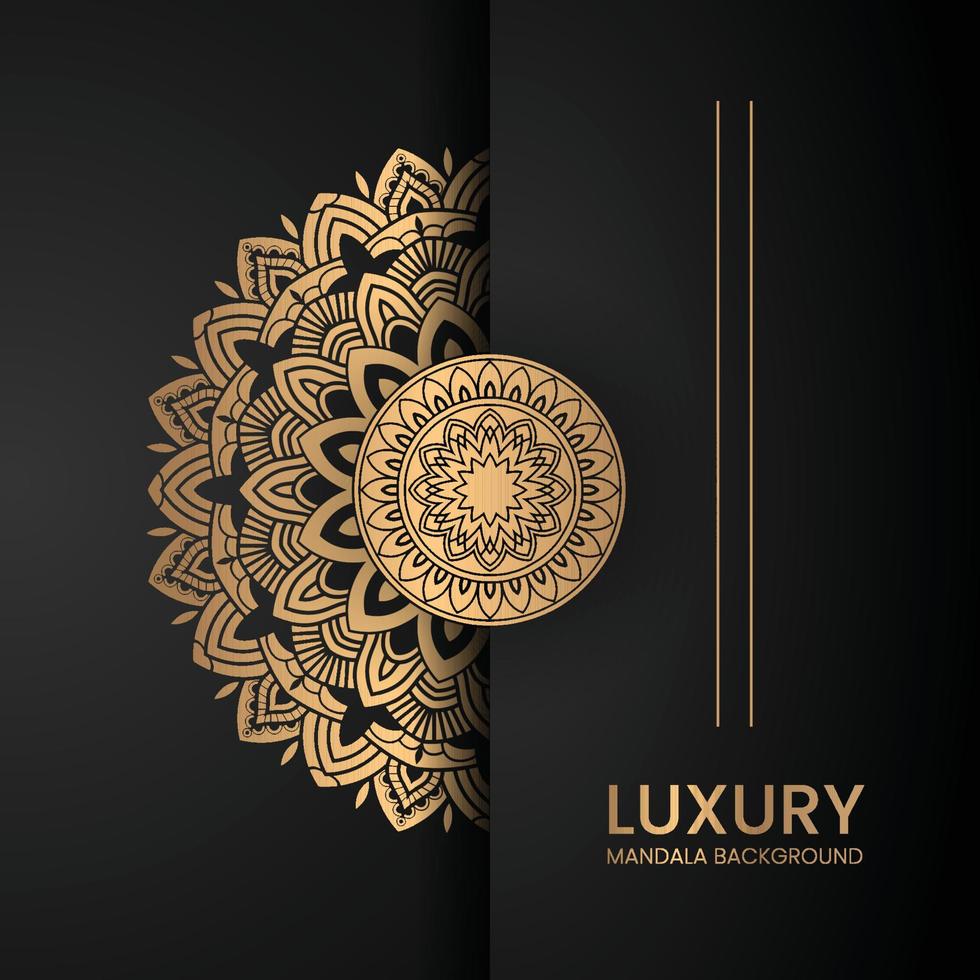 Gold Background With Mandala Design vector