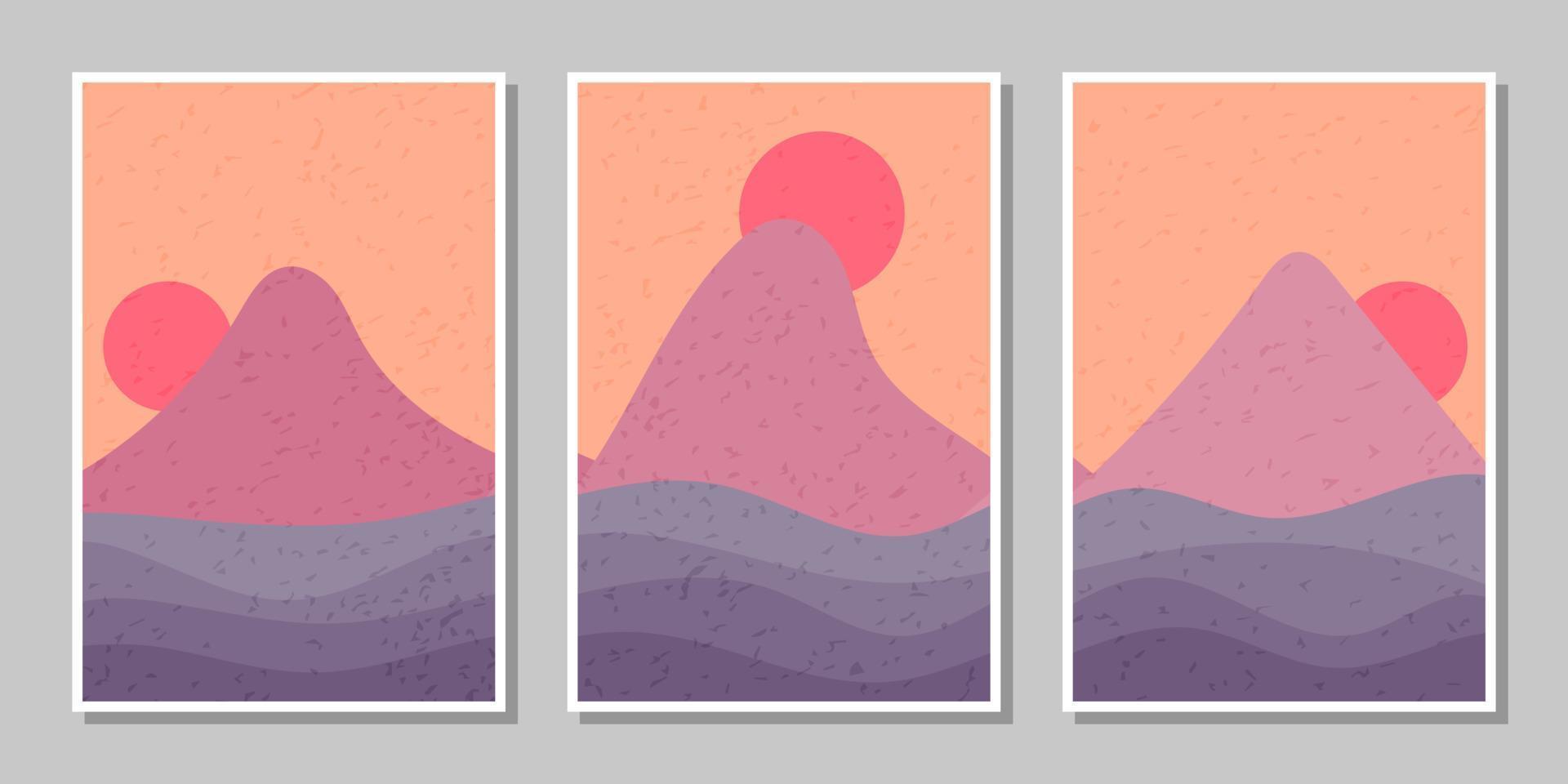 carteles de montaña con degradado de color vector