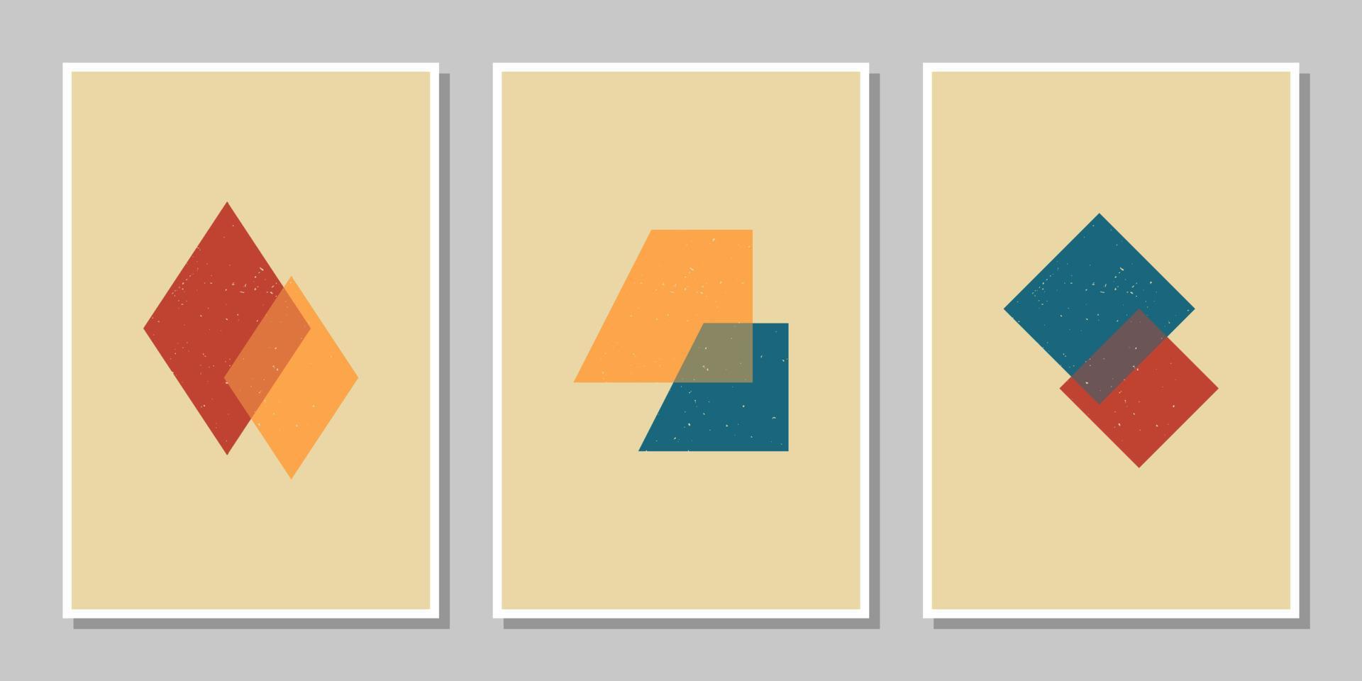 Set of three vintage geometric shapes wall decoration vector