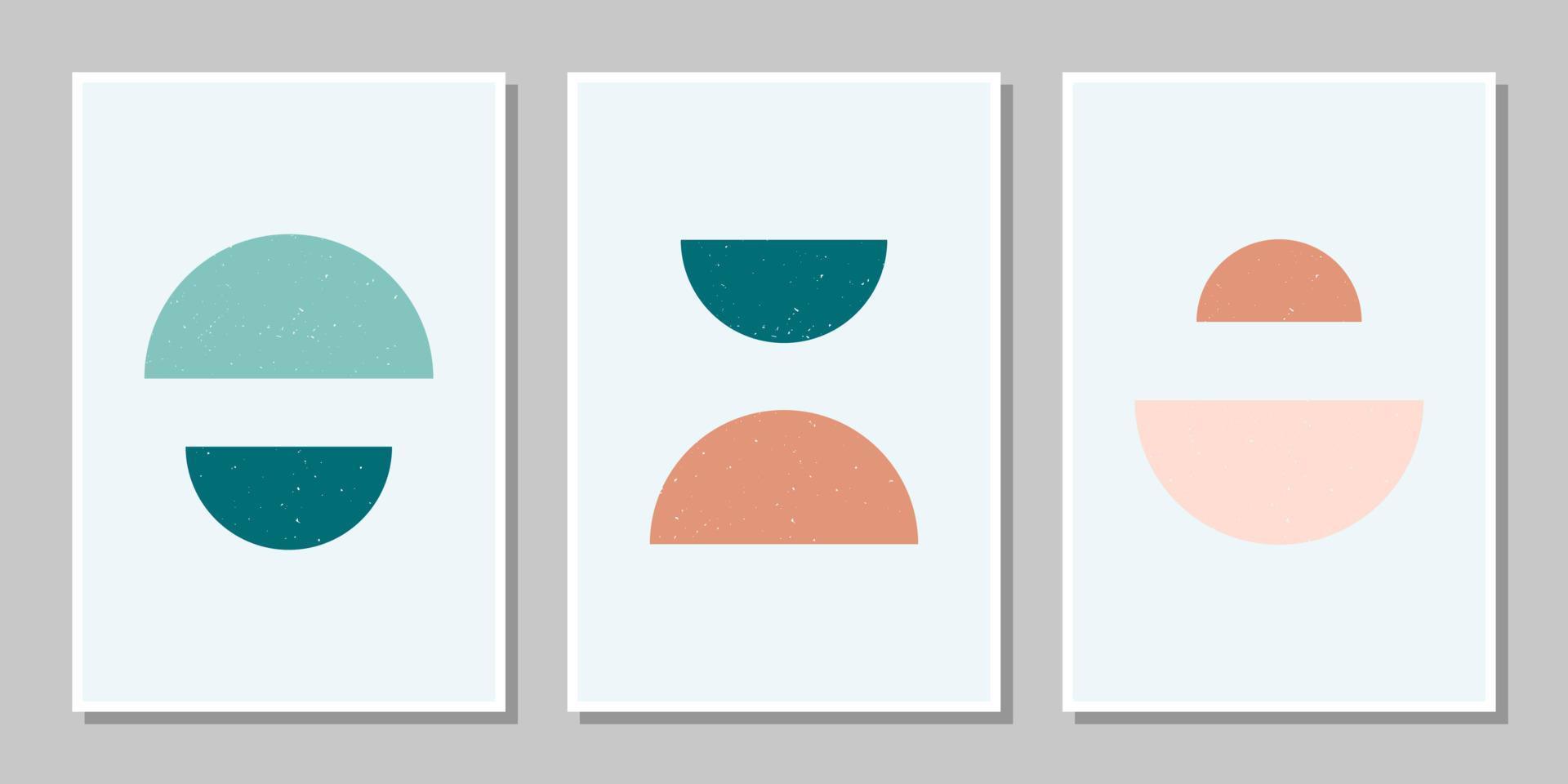 abstract minimalist compositions mid century style wall decoration vector