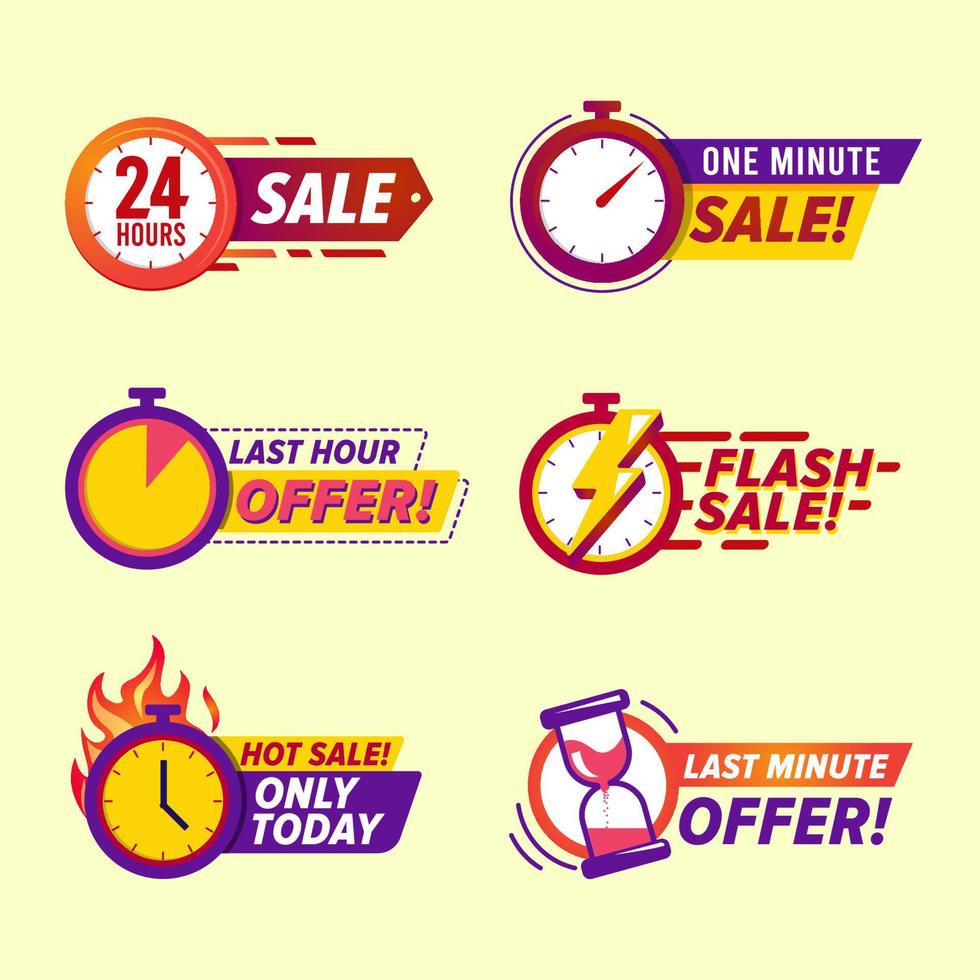 Sale countdown promotion badges vector