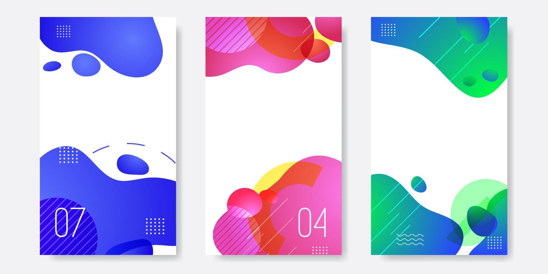 Set of abstract liquid banner template vector