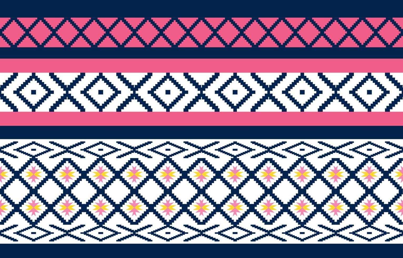 diseño de fondo tradicional de patrones sin fisuras étnicos geométricos para alfombra, papel pintado, ropa, envoltura, batik, tela, estilo de bordado de ilustración vectorial. vector