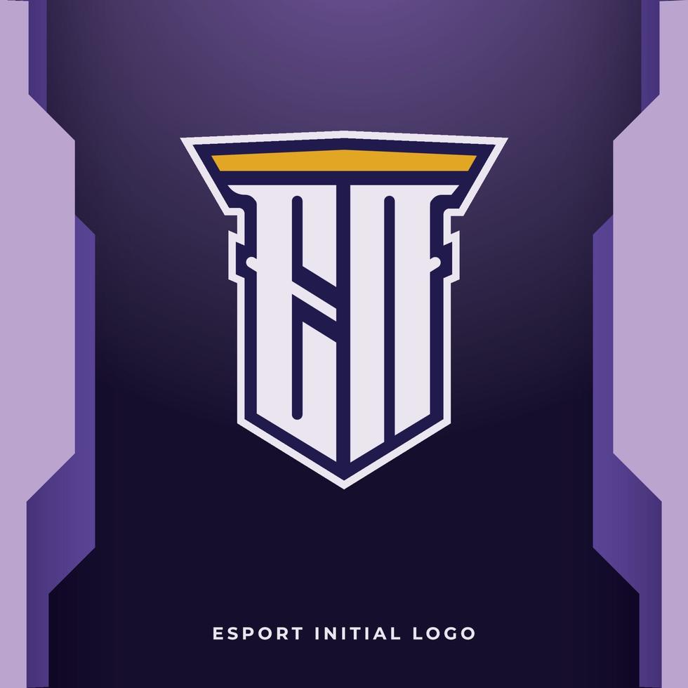 logotipo de esport de monograma inicial con forma de pilar para plantilla de logotipo de esport y juegos vector