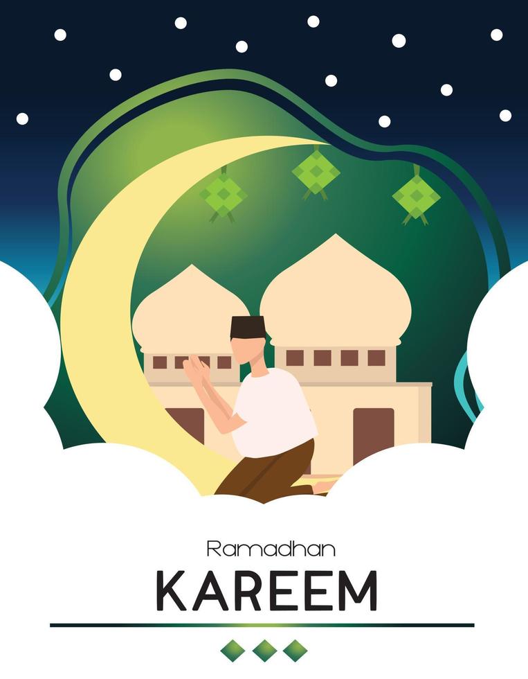 Ramadhan kareem portrait vector
