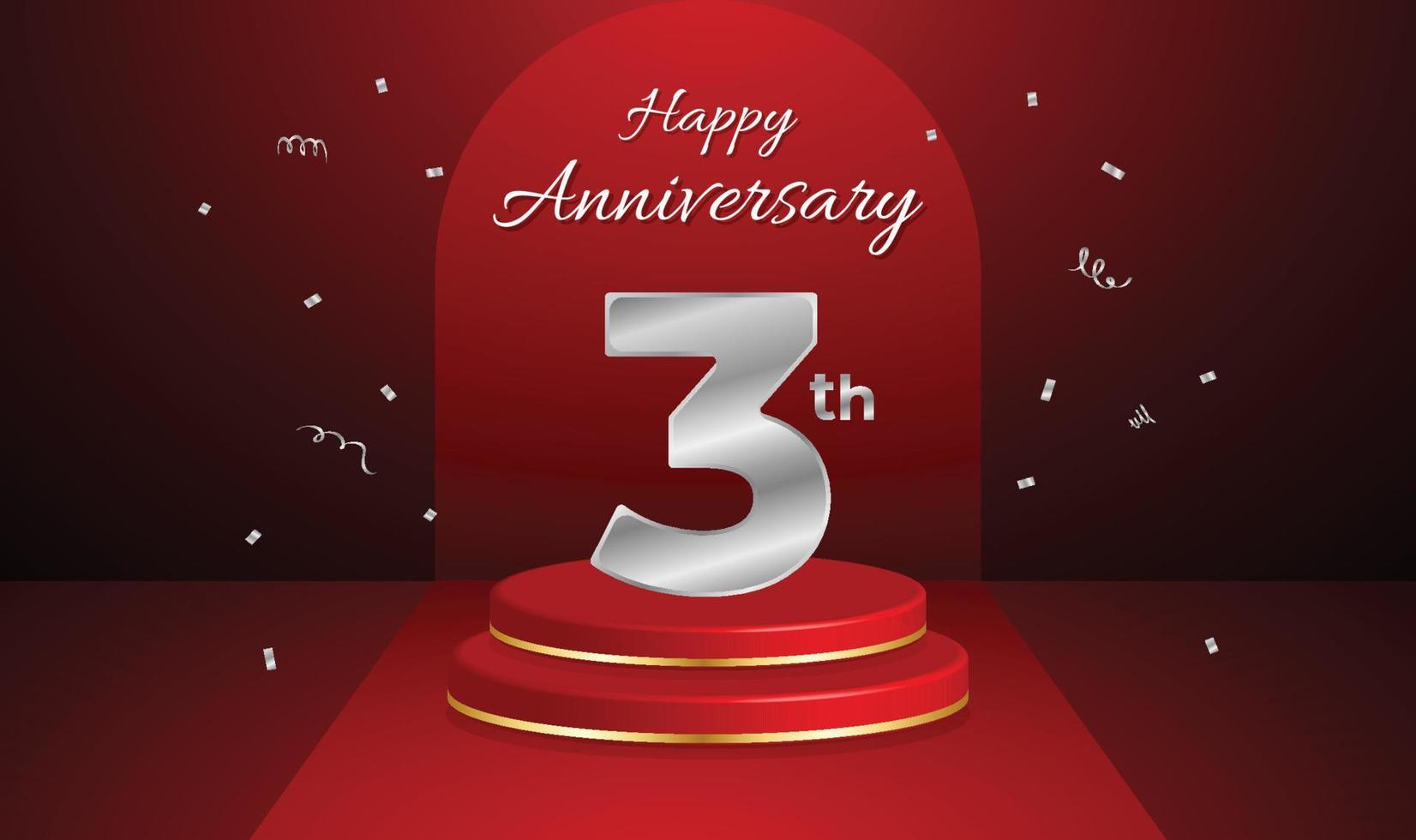 Celebration 3th anniversary banner template vector