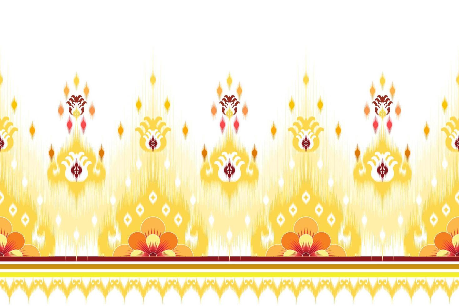 Ikat ethnic seamless pattern design. Aztec fabric carpet mandala ornament chevron textile decoration wallpaper. Tribal turkey African Indian traditional embroidery vector illustrations background