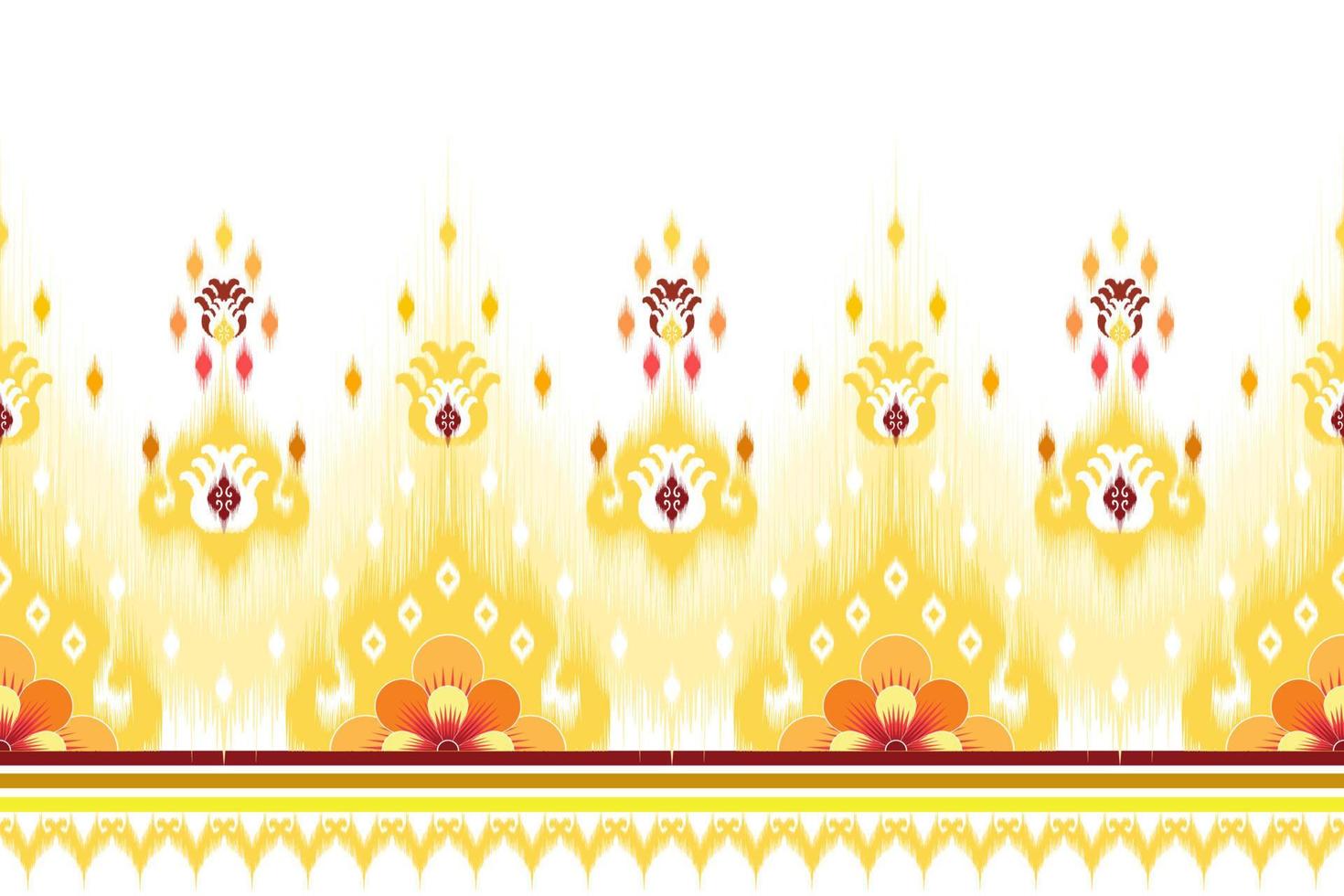 Ikat ethnic seamless pattern design. Aztec fabric carpet mandala ornament chevron textile decoration wallpaper. Tribal turkey African Indian traditional embroidery vector illustrations background