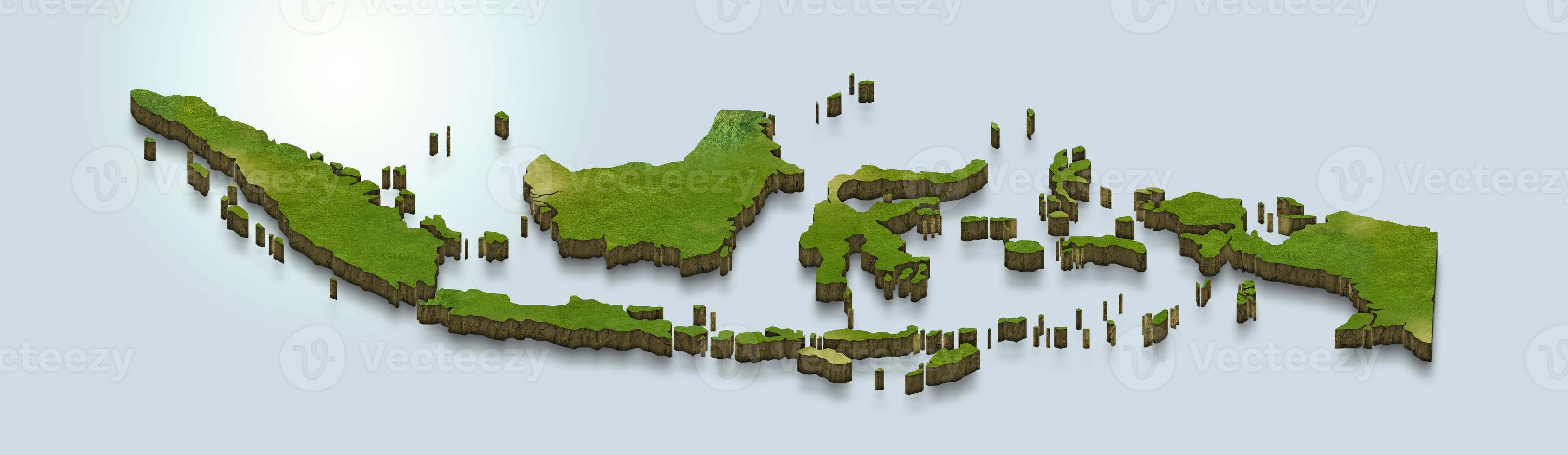 3D map illustration of indonesia photo