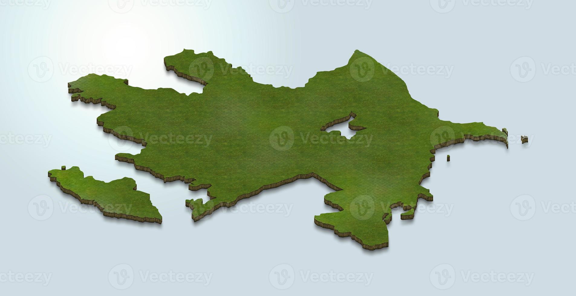 3D map illustration of Azerbaijan photo