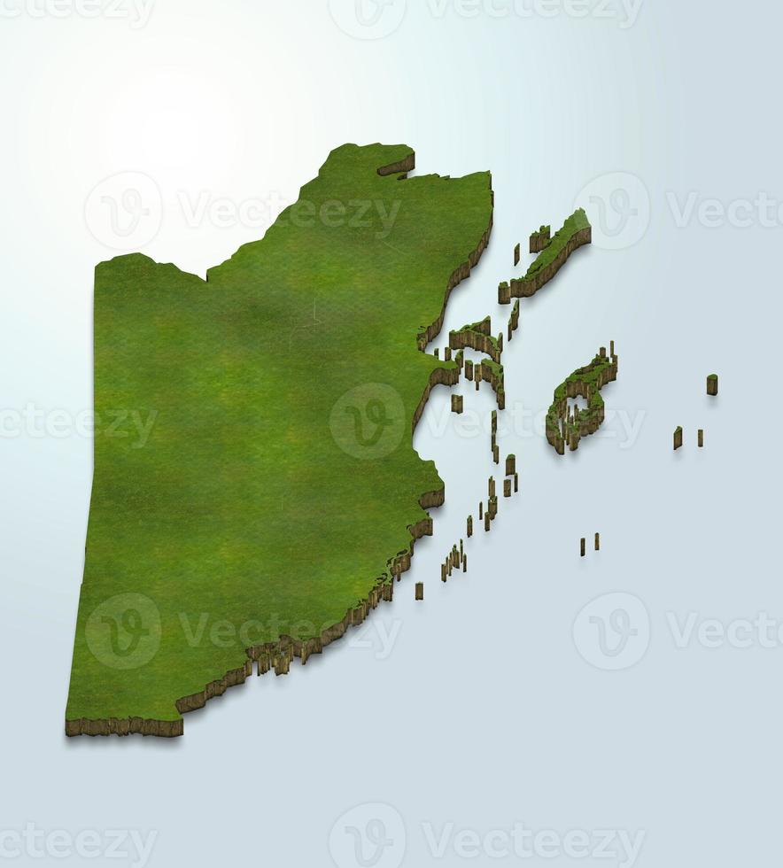 3D map illustration of Belize photo