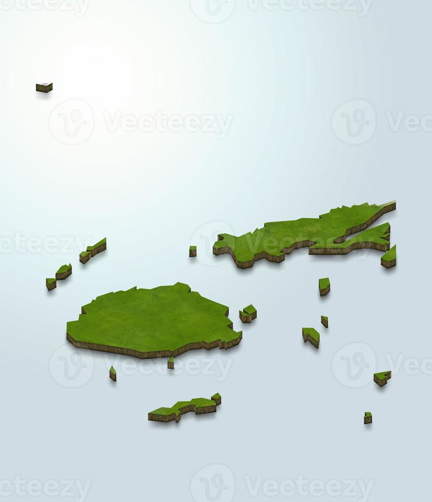 3D map illustration of Fiji East photo